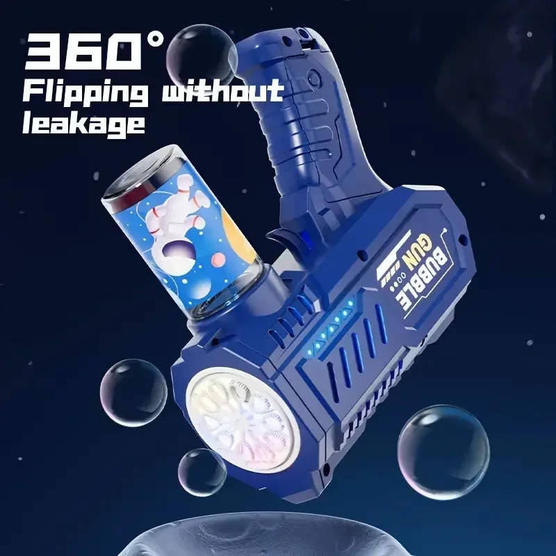 10 หลุมเด็กไฟฟ้า Bubble Gun Rocket สบู่อัตโนมัติ Bubble Machine Bubbles ปืนเด็กฤดูร้อนกลางแจ้ง Bubble Blowing ของเล่น