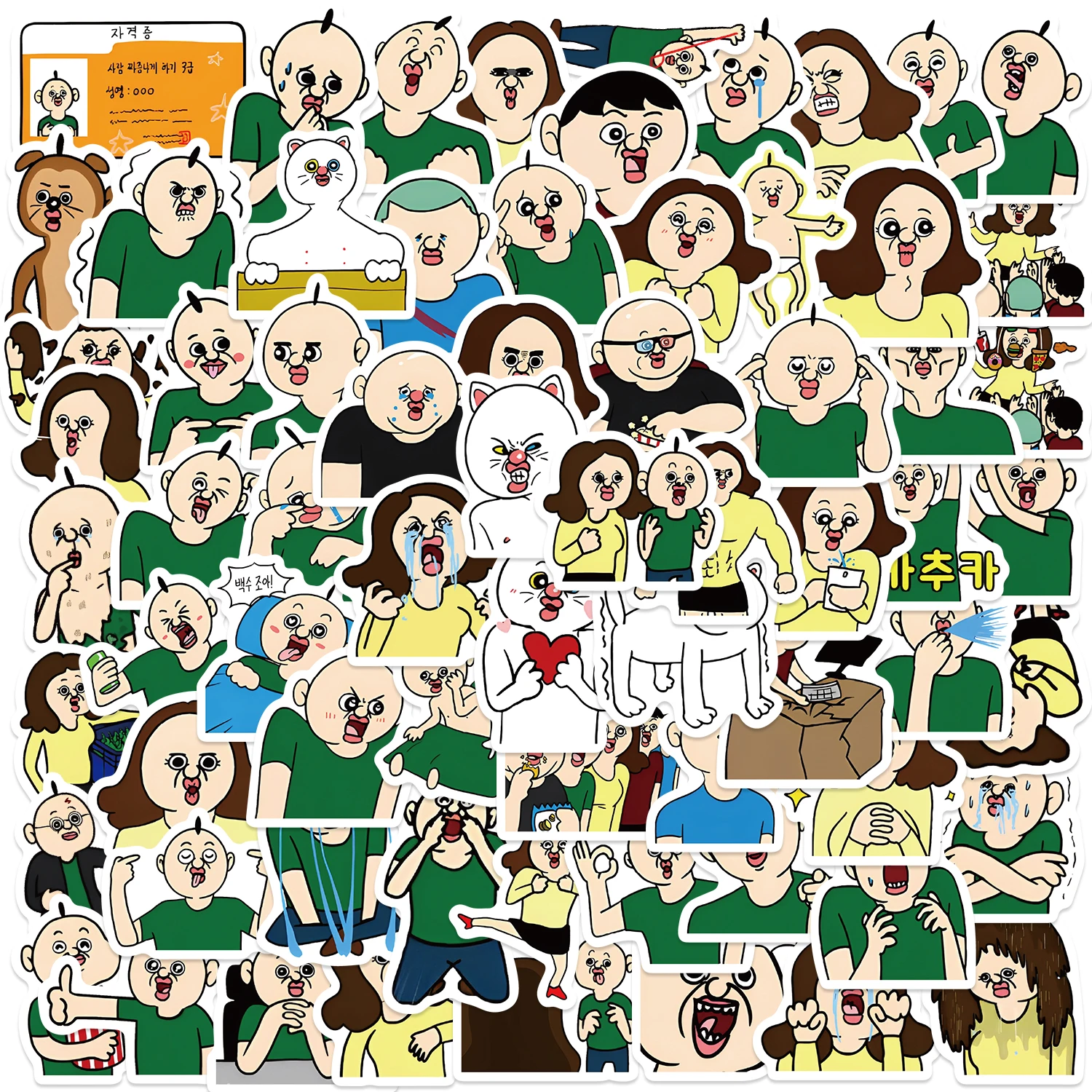 73 pçs bonito dos desenhos animados bang bang tang tang adesivos para crianças engraçado decalques à prova ddiy água diy telefone portátil papelaria kawaii adesivo brinquedos