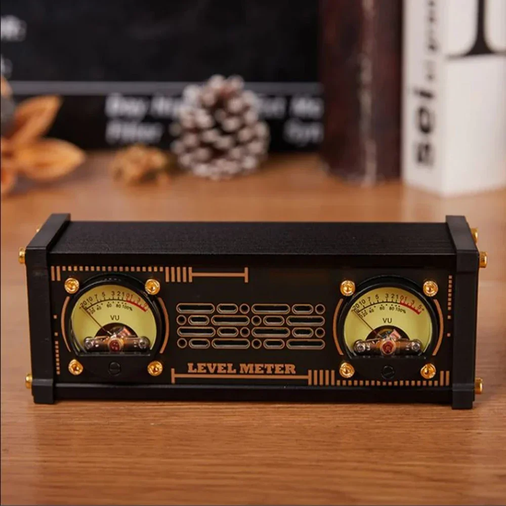 Controller vocale con luce RGB con decorazioni Desktop retroilluminate lampada Pickup per misuratore di livello VU analogico
