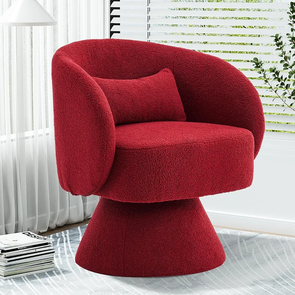 Swivel Barrel Chair Set of 2, Upholstered Swivel Cuddle Accent Chairs for Living Room, Comfy 360 Degree Modern Small Round