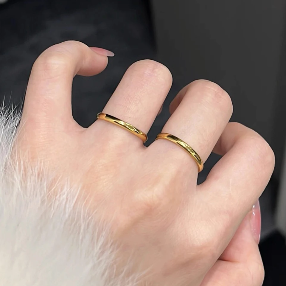 ZAKOL Anello in acciaio inossidabile da 2 mm di larghezza per donne e ragazze Anello di coda in stile minimalista squisito per usato in tutte le stagioni