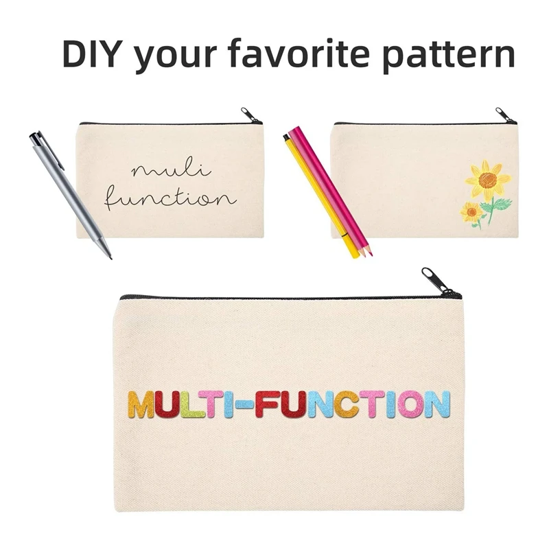 10 Chiếc Trống Thủ Công DIY Vải Canvas Bút Trống Trang Điểm-Canvas Túi Đựng Cotton Canvas Túi Đựng Mỹ Phẩm túi Xách Du Lịch