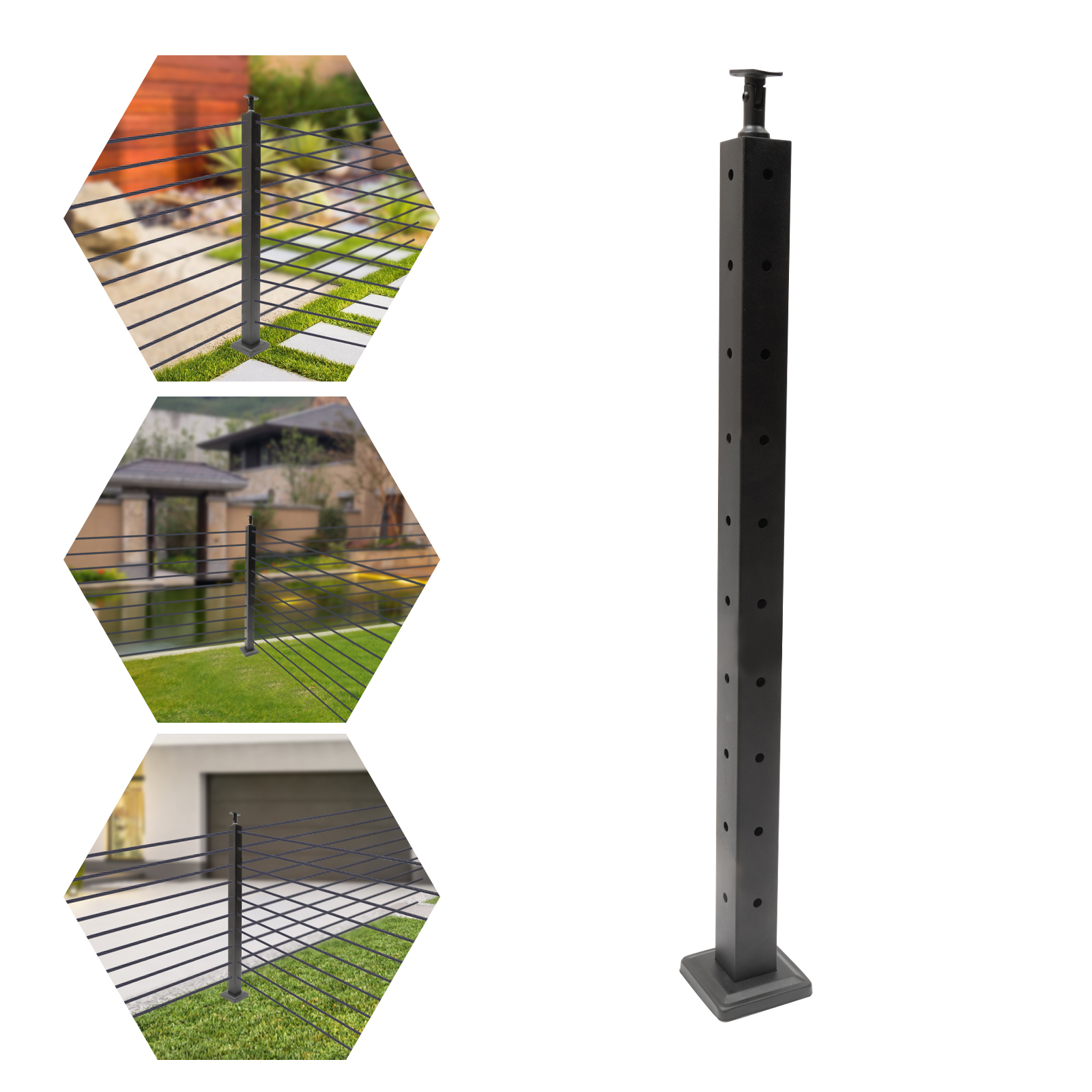 Stainless Steel Cable Railing, 36 Inches, Pre-Drilled Holes, Strong Load-Bearing (220 lbs), Suitable for Indoor and Outdoor Appl