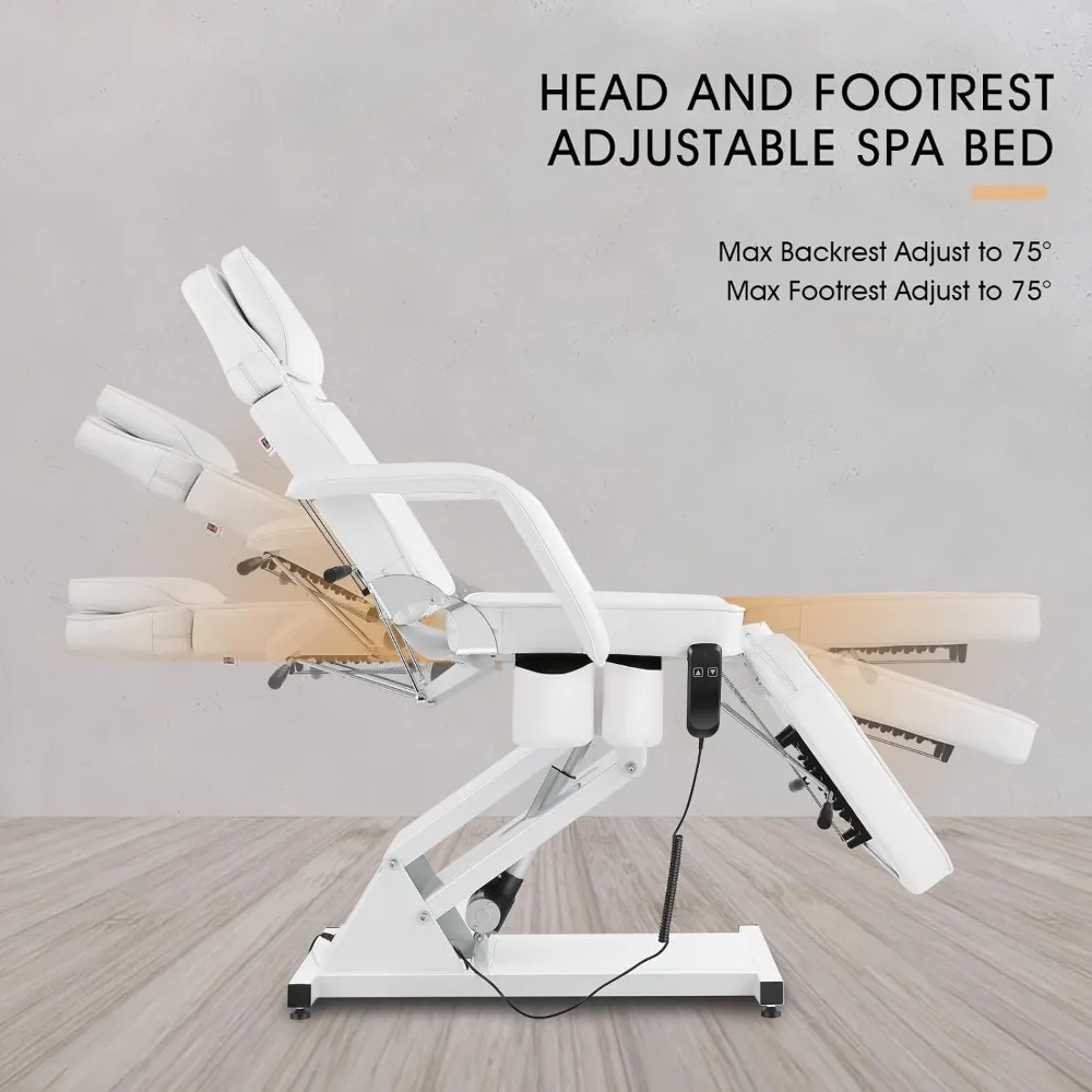 Hand Massage Table Electric Height Adjustable Massage Bed  Facial Bed Lash Bed for Eyelash Extensions Salon Chair (White) MQAM