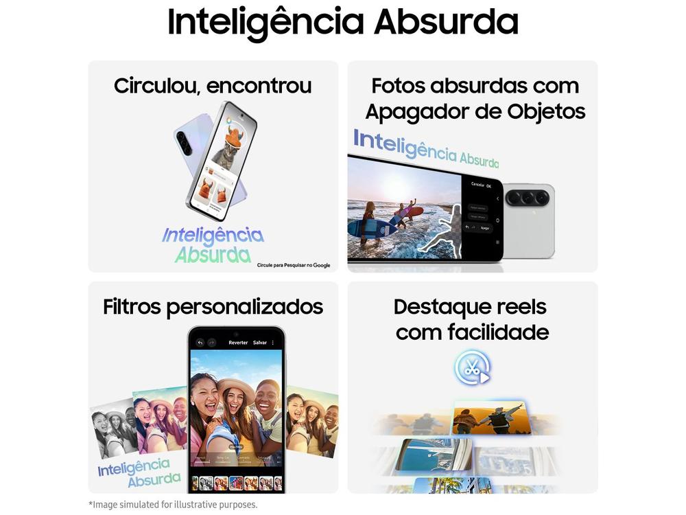 Smartphone Samsung Galaxy A56 128GB 5G 8GB RAM Cinza 6,7" Câm. Tripla 12MP