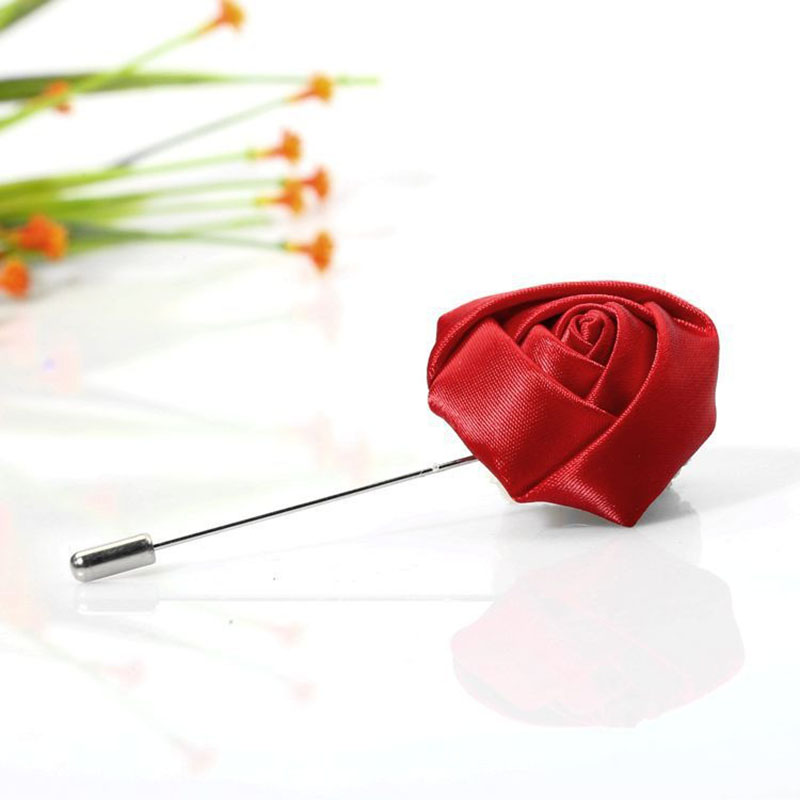 Männer Boutonnieres für Hochzeit Bräutigam Corsage Anstecknadeln Band Rosen Blume Mensuit Knopfloch Brosche Ehe Zubehör