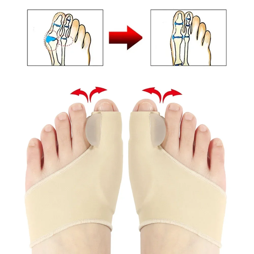 2 Pcs Silicone Toe Spreader Separator Bunion Hallux Valgus Corrector Thumb Finger Correction Straightener Foot Care Tool