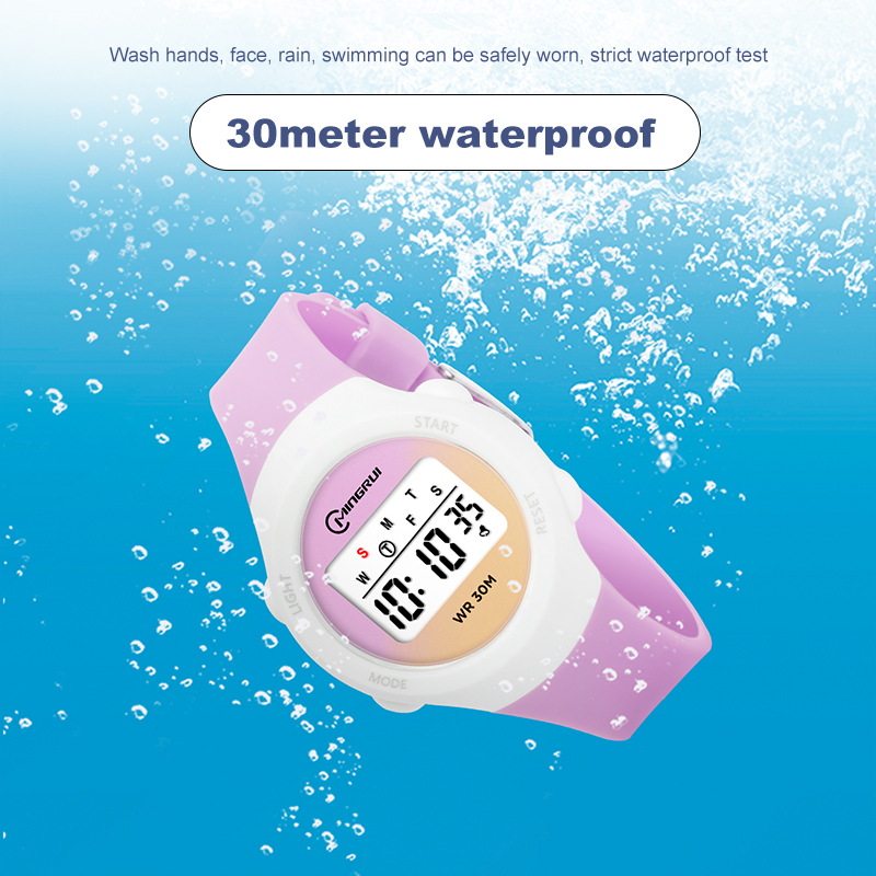 Crianças esporte relógios alarme cronômetro crianças relógio digital para meninos meninas 30m à prova dwaterproof água rosa estudante relógio de pulso eletrônico