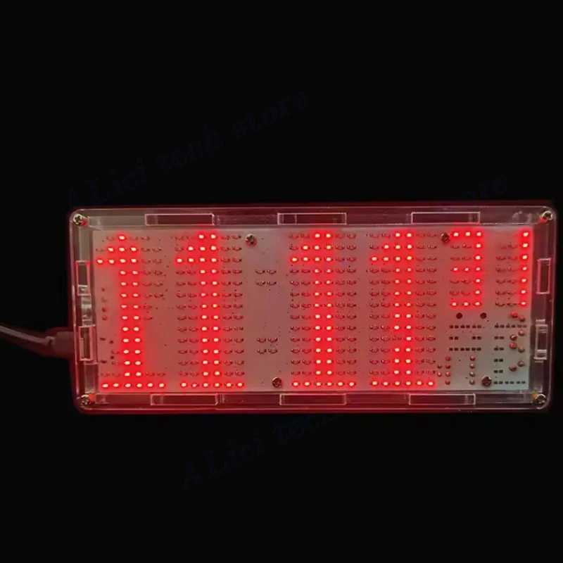 Kit de reloj de matriz de puntos LED 51 microordenador de un solo chip reloj electrónico controlado ópticamente piezas de bricolaje