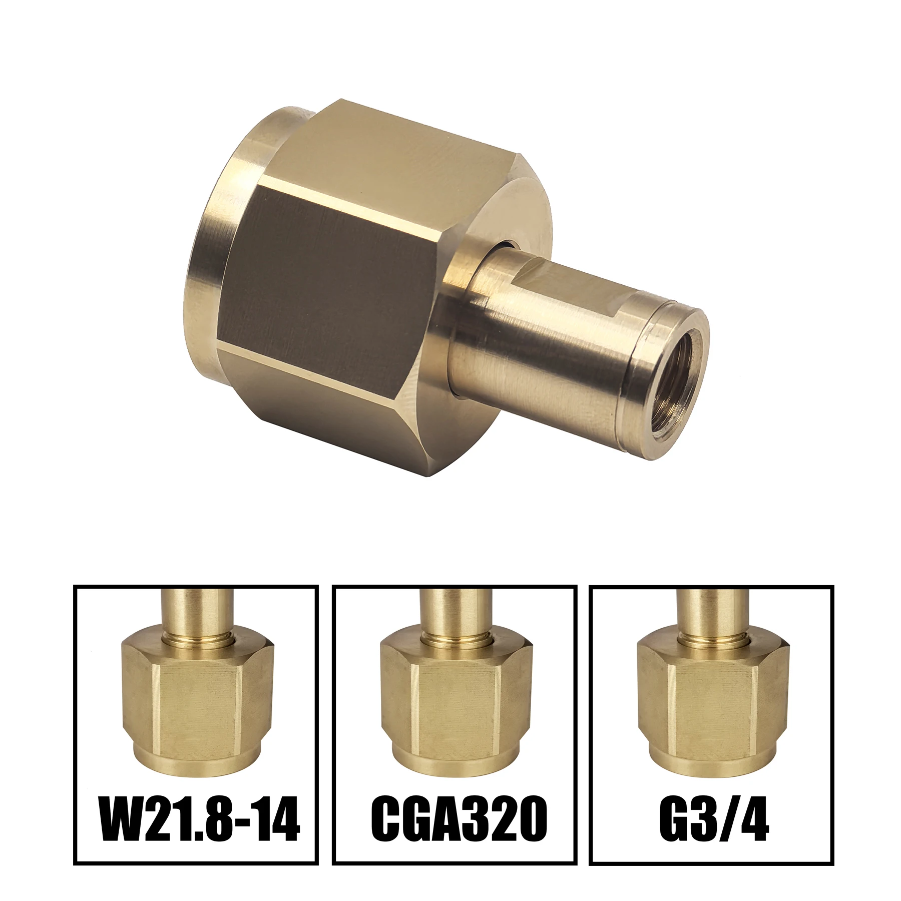 W21.8, G3/4, CGA320 Copper Nut Washer Set For CO2 Tank Cylinder Soda Water Soda Maker External Hose Adapter M10 Thread