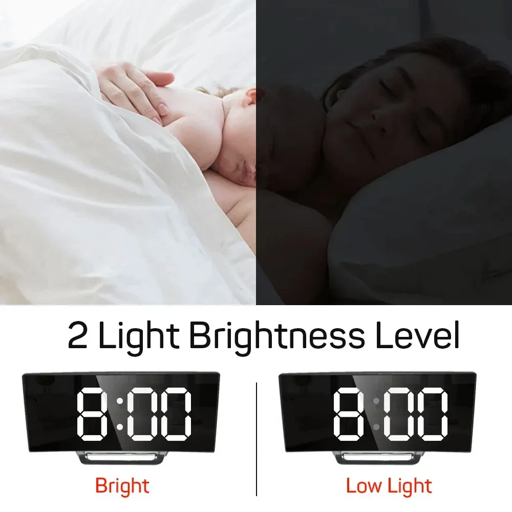 Reloj electrónico Digital LED con retroiluminación, reloj despertador con números grandes, calendario de temperatura, mesita de noche, luz nocturna, decoración del hogar