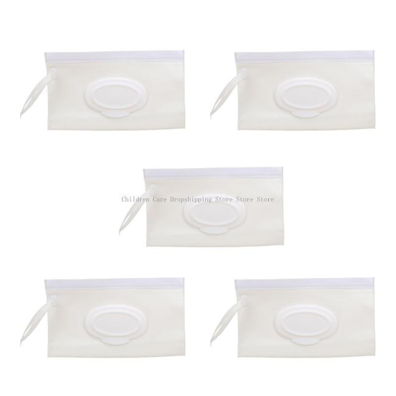 5pcs Eva Wet Wipes Bag Compact Heress Rolid