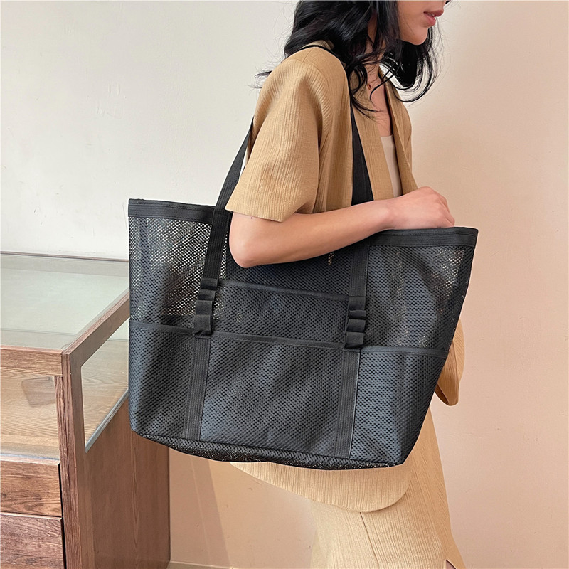 Multipocket Sommer Große Strandtasche Für Handtücher Mesh Langlebige Strandtasche Für Spielzeug Wasserdichte Unterwäsche Tasche Strand Einkaufstasche