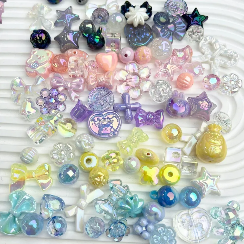 20g Y2K สุ่มผสม Bowknot ดอกไม้หัวใจอะคริลิคน่ารักลูกปัดสําหรับ DIY สร้อยคอสร้อยข้อมือเครื่องประดับหัตถกรรมทําอุปกรณ์เสริม