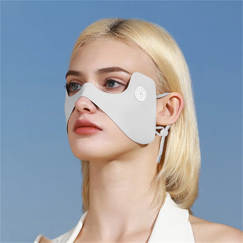 Sommer Eis Seide Maske Sonnenschutz Gesicht Schal Einfarbig Sonnencreme Augenklappen UV Schutz Sonnenschutz Schleier Gesichts Abdeckung Reiten