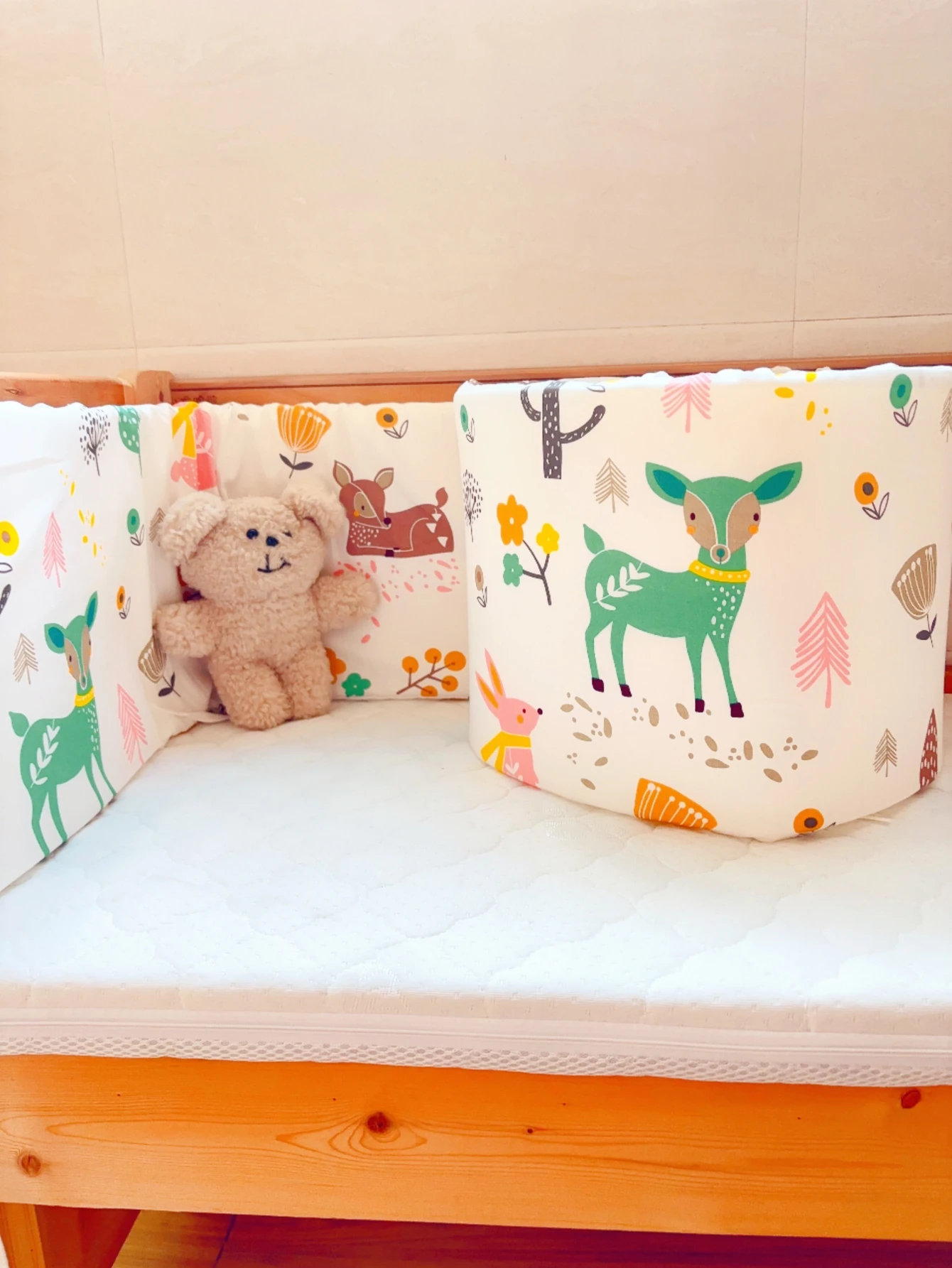 Paraurti per lettino Nordic Star Culla anti-collisione Design con cerniera Cuscino di protezione per biancheria da letto per culla monopezzo Cuscino regalo