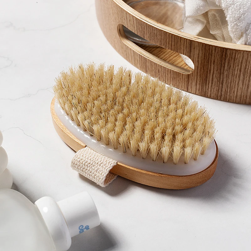Brosse à Poils Naturels pour Peau Sèche, Ohio eur de Bain pour le Corps