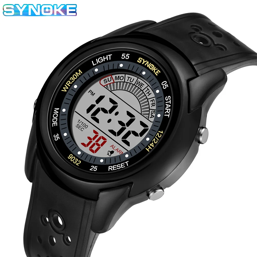 Reloj electrónico SYNOKE para hombre, reloj deportivo multifunción, reloj Digital LED luminoso resistente al agua, moda para estudiantes y niños