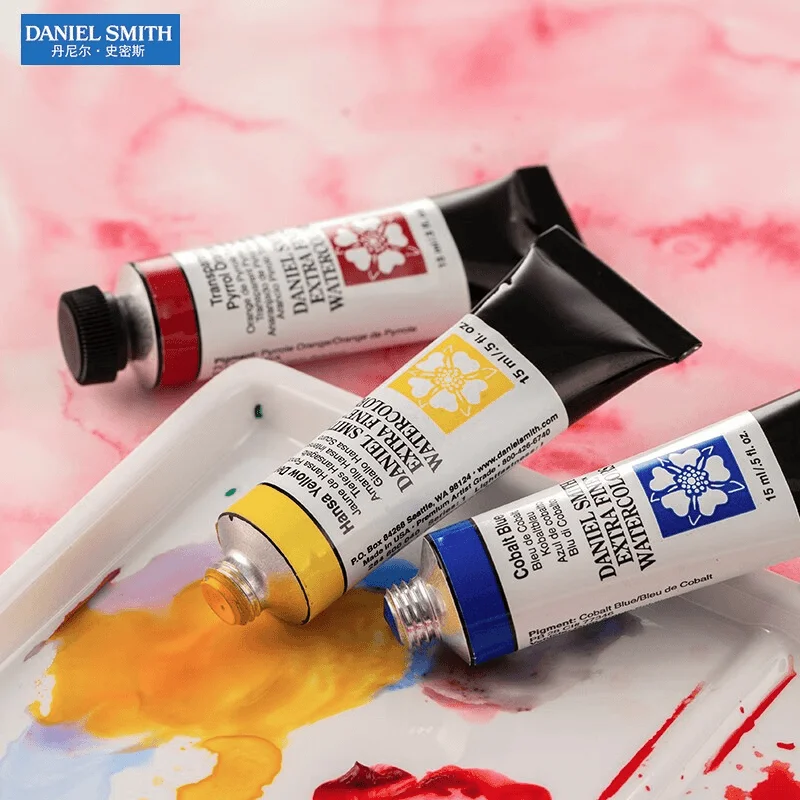 อเมริกัน DANIEL SMITH Series1 แร่ธรรมชาติ Extra Fine สีน้ํา Piant 15ml หลอดภาพวาดศิลปินวาดอุปกรณ์ Acuarelas