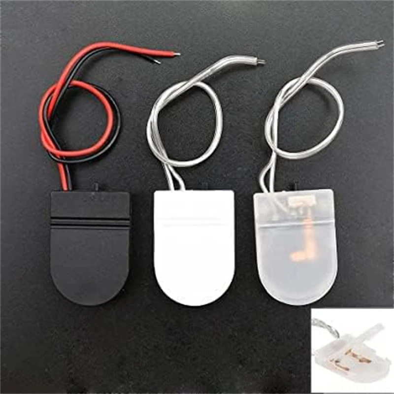 5PCS Single Slot CR2032 CR 2032 Button Coin Cell Battery Holder Case Cover With ON-OFF Switch Leads Wire 3V Battery Box
