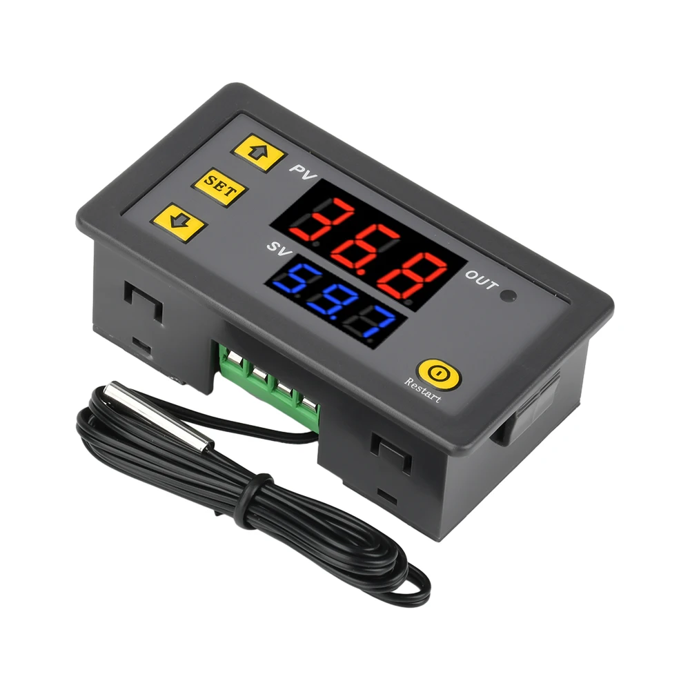 W3230 12V 24V AC110-220V Probe line 20A Digital Temperature Control LED Display Thermostat With Heat/Cooling Control Instrument