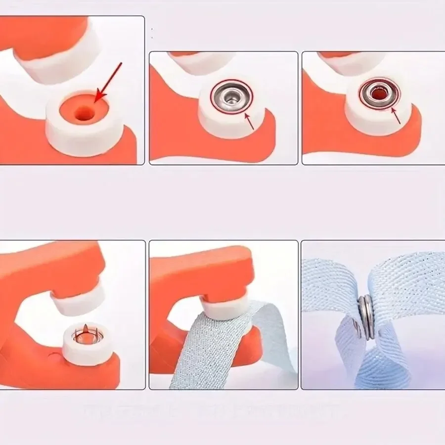 50 set di pinze per fibbia a cinque ganasce set di strumenti fai da te cucito bottoni automatici in metallo solido cavo accessori per l'installazione dei vestiti
