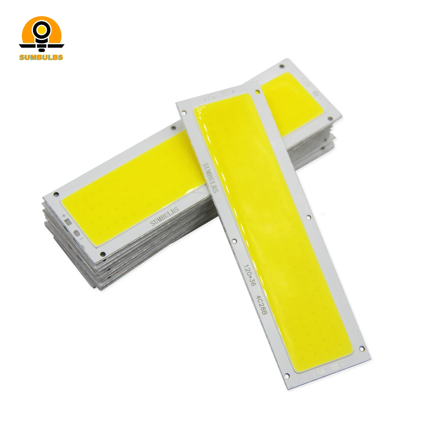 DC 12V LED COB 12W Chip Light Source Strip Bulb Panel Warm Natural Cold White Blue Red Green Color 120x36mm For DIY Car Lamp
