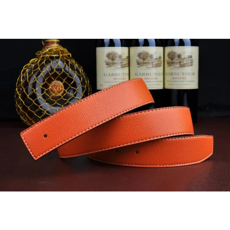 Cinturones de marca de lujo para hombre, hebilla de Pin de alta calidad, correa de cuero genuino, cinturón sin hebilla de 3,8 cm