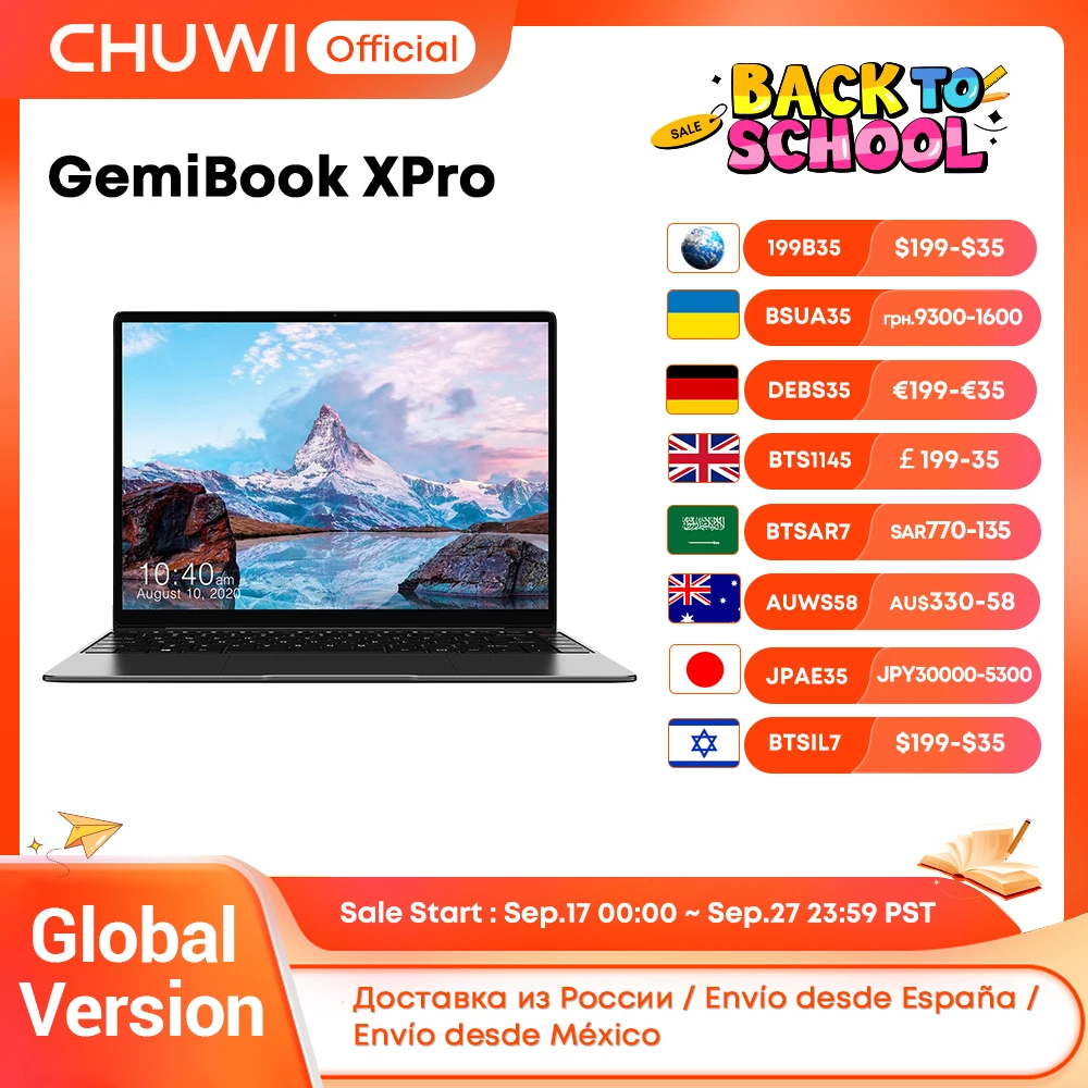 CHUWI GemiBook XPro Intel N150/N100 Laptop 8GB RAM 256GB SSD 14,1-calowy ekran UHD Procesory Intel N100 Windows 11 Notebook PC