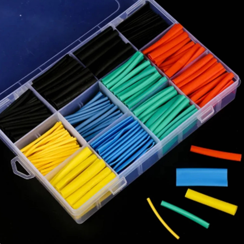 127-750pcs Heat-shrink Tubing Thermoresistant Heat Shrink Tube Wrapping Kit Electrical Connection Wire Cable Insulation Sleeving