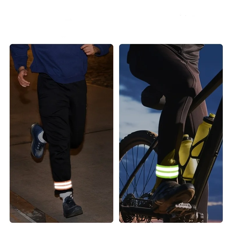 1. High brightness leg strap for bicycle night running, double reflective visible riding elastic strap for night warning