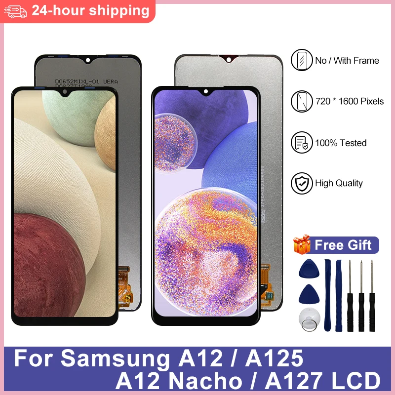 6.5 "wyświetlacz AAA wysokiej jakości do Samsung Galaxy A12 wyświetlacz LCD A12 ekran dotykowy A125 zespół Digitizer A127 A125F zamiennik LCD