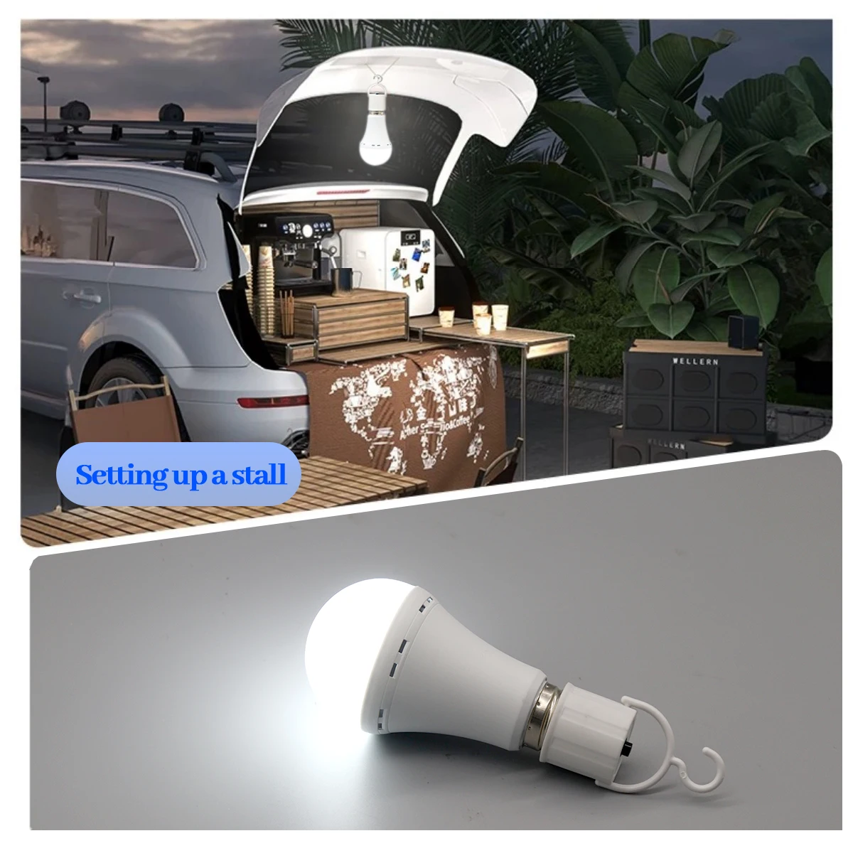 LED Rechargeable Bulb Light E27 7W 1500mAh Emergency Bulb 220V 110V for Home Power Outdoor Camping Failure Porch Garden Lamp