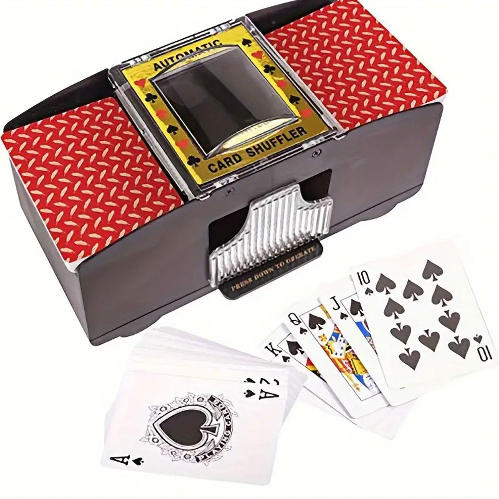 Automatische Poker Card Shuffler Bordspellen Op batterijen werkende speelkaarten voor Shuffle 2-deck Automatische handslinger Thuiskaartspellen
