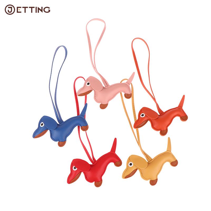 Men "Car Dachshund Bulldog Keychain PU Cão De Couro Chaveiros Moda Para As Mulheres Saco Pingente Jóias Trinket Key Ring Chaveiro