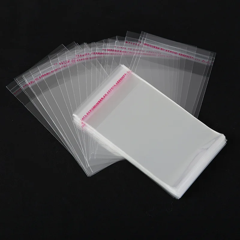 100 Uds. Bolsa de celofán autoadhesiva transparente de varios tamaños para violonchelo bolsas de plástico pequeñas con cierre automático para embalaje de dulces bolsa resellable