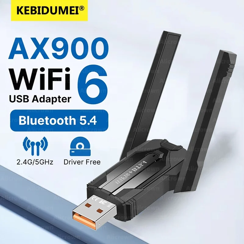 AX900 WiFi 6 USB-адаптер Bluetooth 5.4 двухдиапазонный 2,4G 5G антенны WiFi6 USB сетевой приемник драйвер Free Win 10/11 для ПК