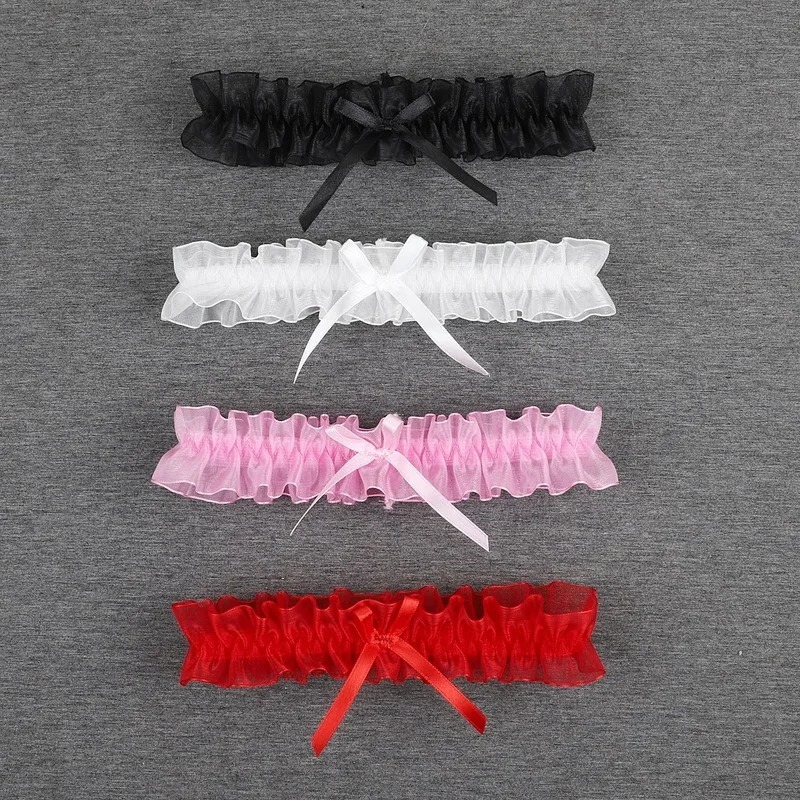 Mulheres arco perna anel sexy lingerie renda liga cinto bowknot perna laço ligas de casamento nupcial cosplay moda meia coxa anel
