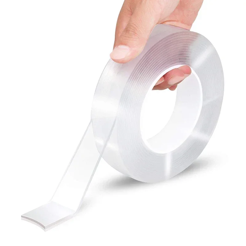 Nano cinta de doble cara, cintas adhesivas transparentes, reutilizables, impermeables, limpiables, suministros para cocina y baño