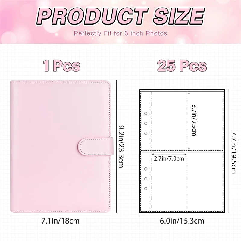 25 ชิ้นหน้า (4 กริด) การ์ดภาพ A5-Binder Kpop อัลบั้มภาพ Idol การ์ดหลวมเก็บหนังสือ Binder Binder Photocard ผู้ถือ