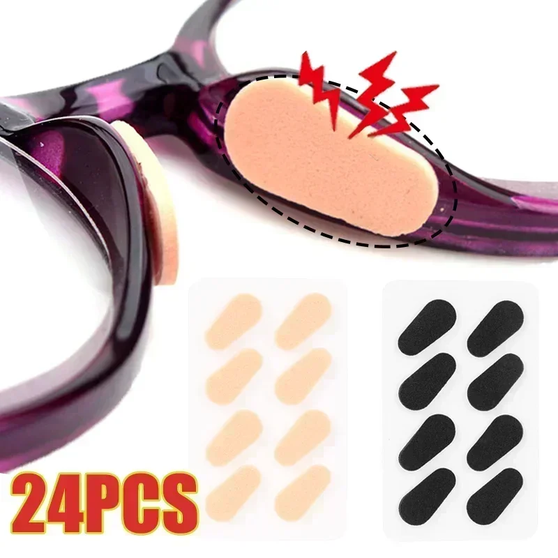 Almohadillas para la nariz para gafas autoadhesivas, espuma EVA, antideslizantes, reutilizables, Mini Kit de accesorios para gafas de vidrio con forma ovalada suave