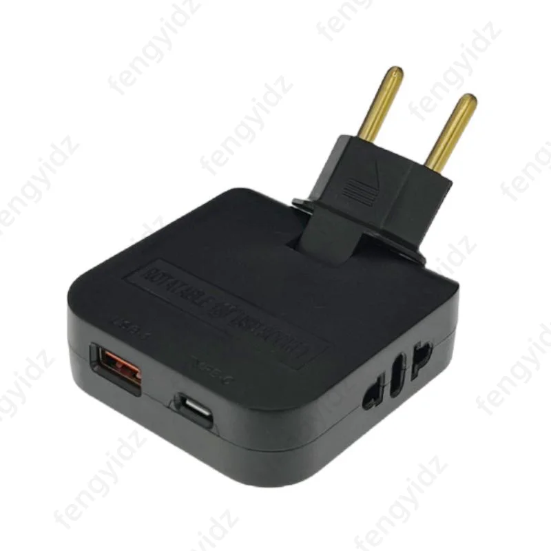 Adapter ładowarki przedłużającej EU 4 w 1 obrotowy konwerter gniazda 180 stopni do gniazda ładowania telefonu komórkowego z USB i typem c
