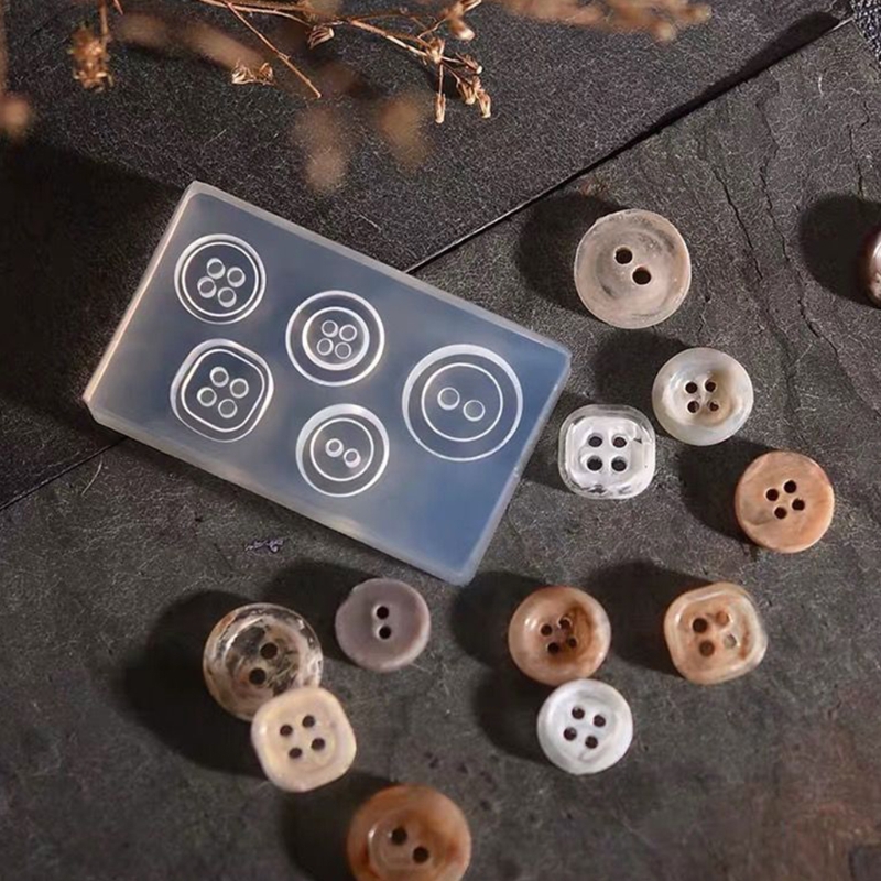 คริสตัลอีพอกซีเรซินแม่พิมพ์ปุ่มหัวเข็มขัดหล่อแม่พิมพ์ซิลิโคน DIY งานฝีมือเครื่องมือ