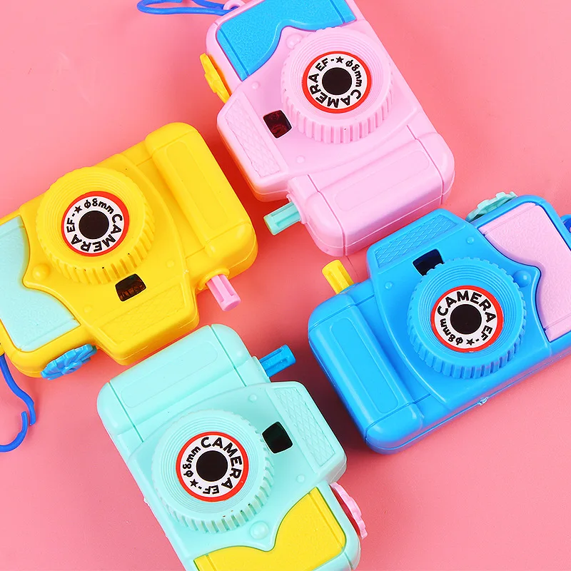 Engraçado mini padrão animal dos desenhos animados câmera brinquedo crianças brinquedos educativos para crianças câmera de projeção do bebê presentes cor aleatória