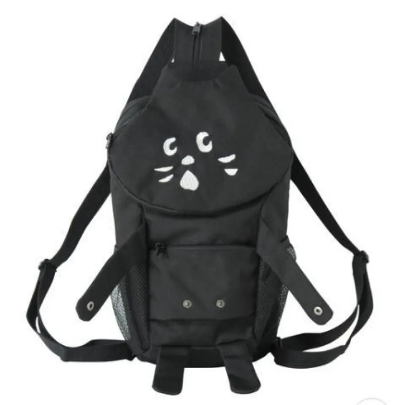 Bolso de hombro oblicuo con forma tridimensional de gato, mochila Kawaii bonita de doble propósito para mujer