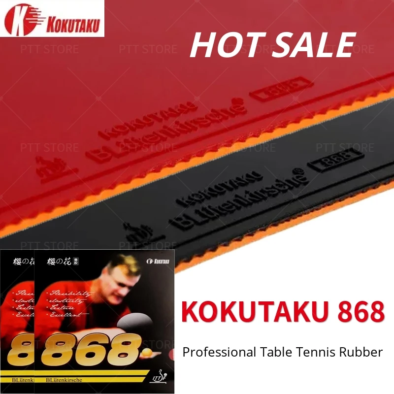 KOKUTAKU 868 caoutchouc de Tennis de Table approuvé ITTF professionnel Ping-Pong caoutchouc Pips-in Original KOKUTAKU Sakura 868 caoutchoucs