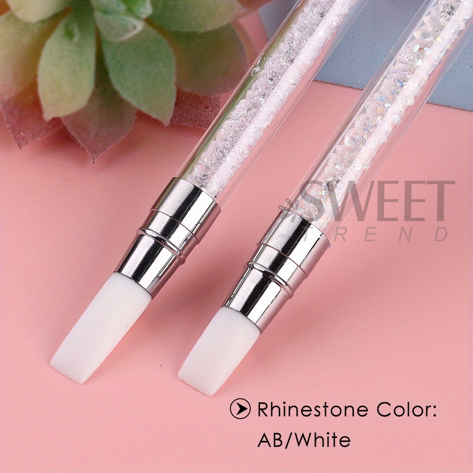 Pluma artística de uñas de silicona de doble cabezal, pluma para esculpir flores, barra de pegamento ajustable, cepillo para en relieve, herramientas profesionales de manicura