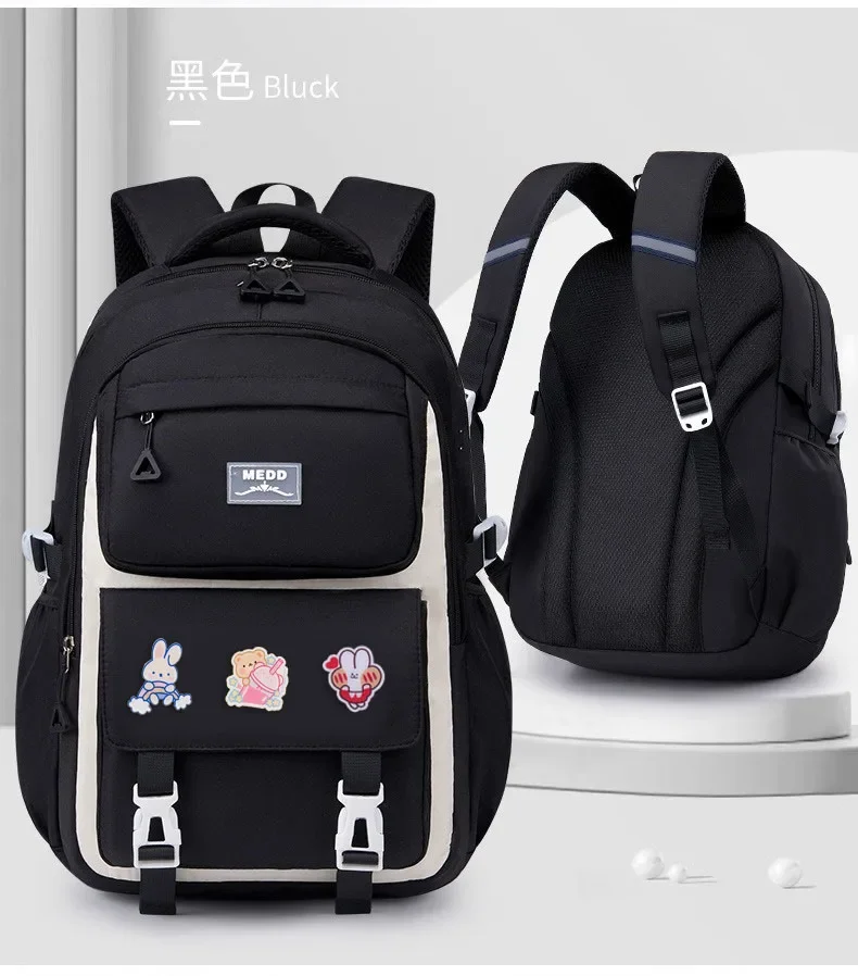 Ergonomic Lightweight and Load Reducing Backpack for Girls Waterproof Breathable Multi-layer Large Capacity Elementary School