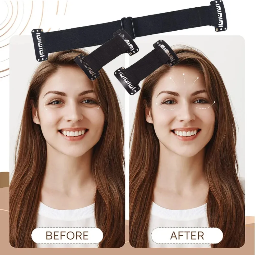 Fasce per lifting facciale portatili Sopracciglia e occhi invisibili regolabili Sollevamento riutilizzabili per donna Cinghia elastica per allungamento Porta capelli a forcina
