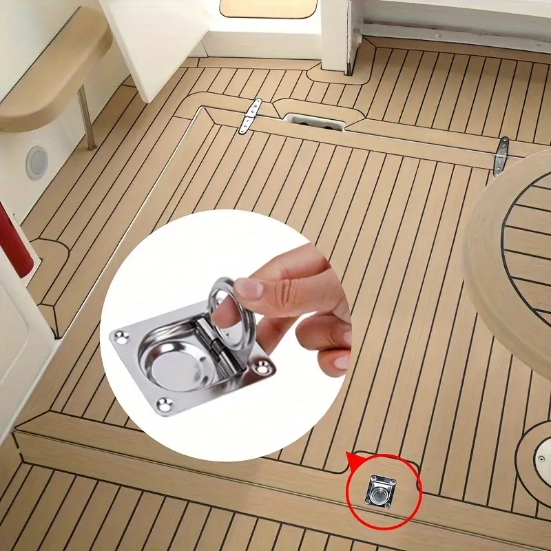 (2 Stück) Sicherungsringgriff aus Edelstahl, Marineboote, Yacht, bündiger Lift, 2,5 Zoll